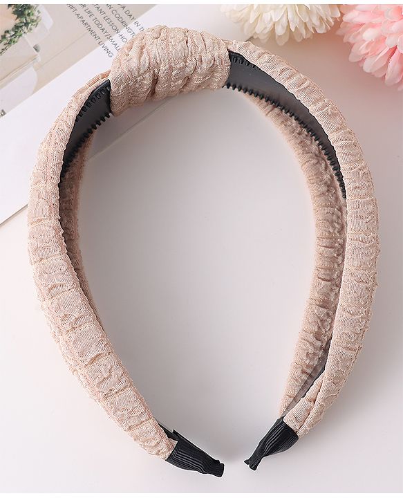 Pine Kids Hair Band Knot Detailing with Textured Design - Light Brown