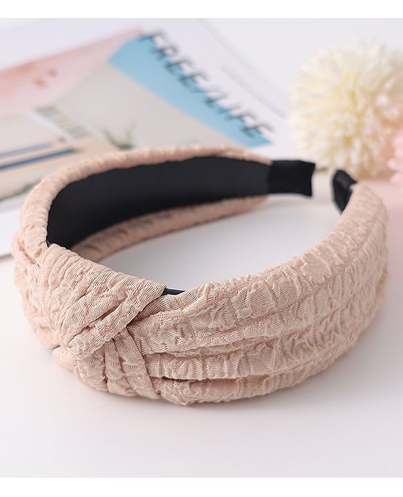 Pine Kids Hair Band Knot Detailing with Textured Design - Light Brown