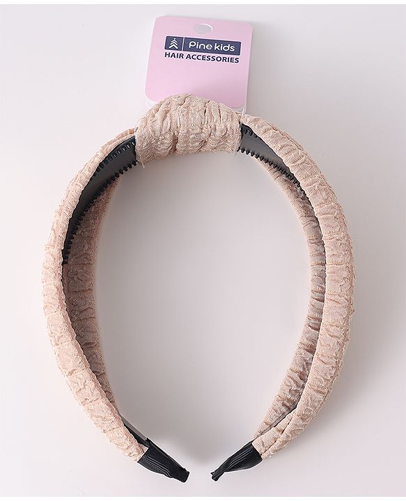 Pine Kids Hair Band Knot Detailing with Textured Design - Light Brown