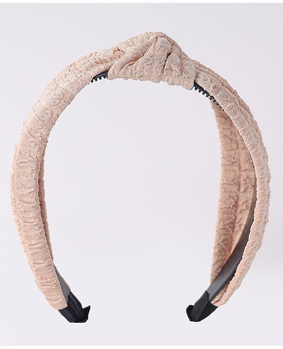 Pine Kids Hair Band Knot Detailing with Textured Design - Light Brown