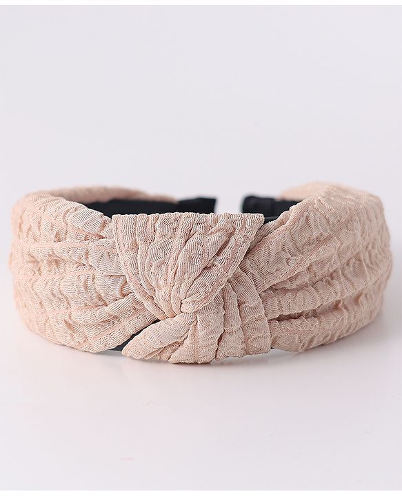 Pine Kids Hair Band Knot Detailing with Textured Design - Light Brown