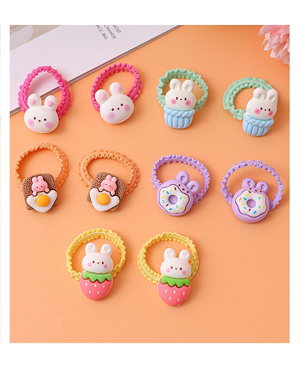 Babyhug Free Size Hair Bands With Bow Design Pack of 2- Multicolor main image 1
