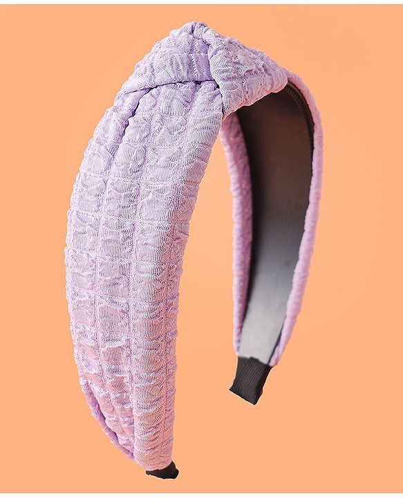 Pine Kids Hair Band Knot Detailing with Textured Design - Purple