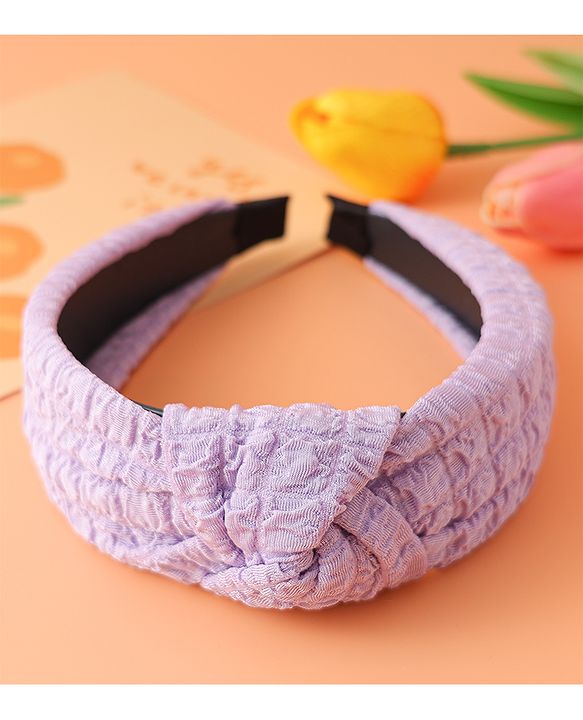 Pine Kids Hair Band Knot Detailing with Textured Design - Purple