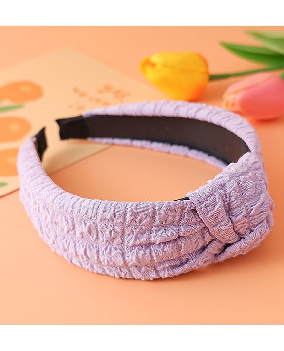Pine Kids Hair Band Knot Detailing with Textured Design - Purple