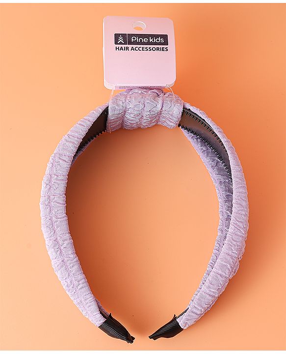 Pine Kids Hair Band Knot Detailing with Textured Design - Purple