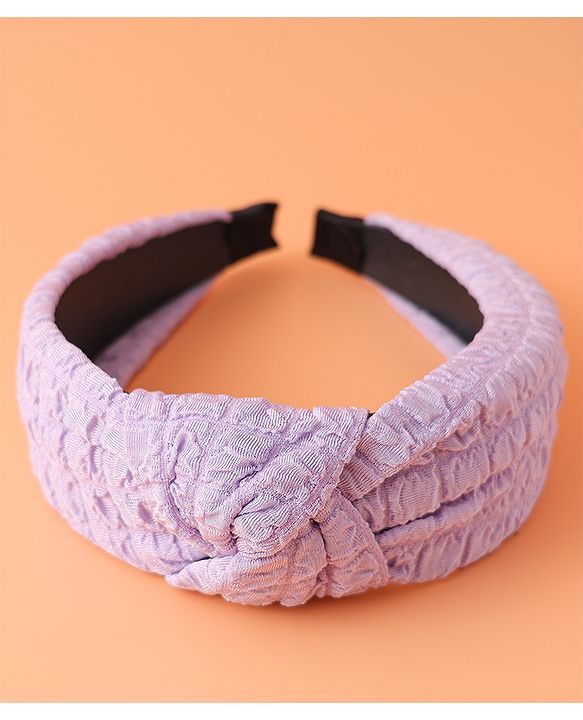 Pine Kids Hair Band Knot Detailing with Textured Design - Purple