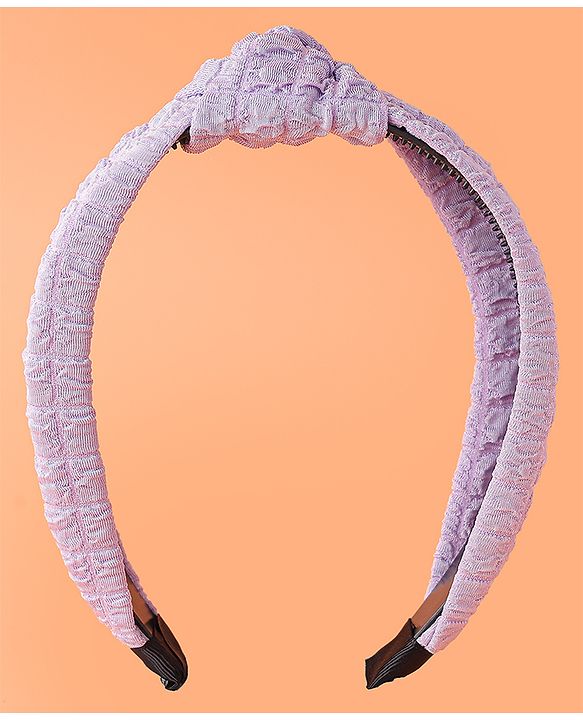 Pine Kids Hair Band Knot Detailing with Textured Design - Purple