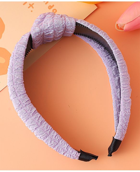 Pine Kids Hair Band Knot Detailing with Textured Design - Purple