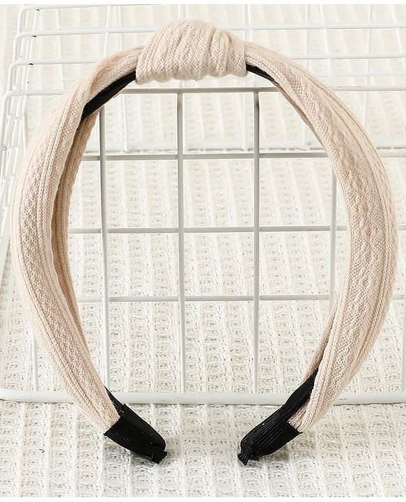 Pine Kids Hair Band Knot Detailing with Textured Design - Light Pink