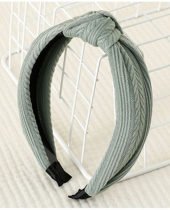 Pine Kids Free Size Hair Band with Knot Detailing - Olive Green