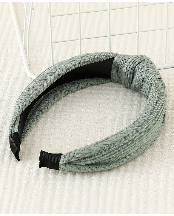 Pine Kids Free Size Hair Band with Knot Detailing - Olive Green