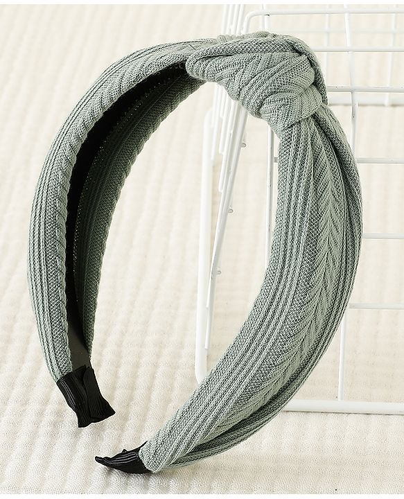 Pine Kids Free Size Hair Band with Knot Detailing - Olive Green
