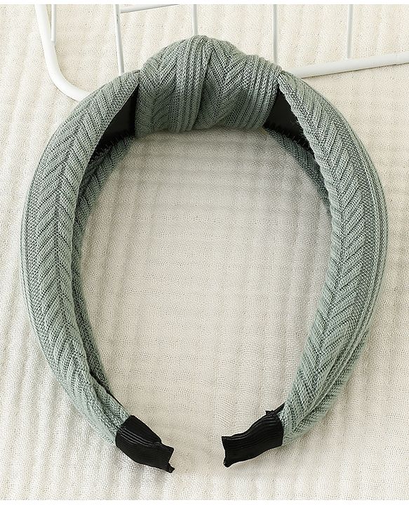 Pine Kids Free Size Hair Band with Knot Detailing - Olive Green
