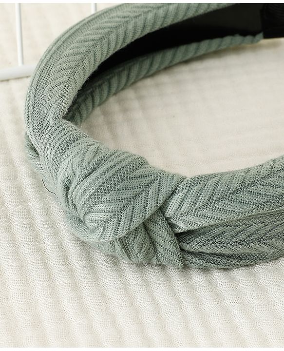 Pine Kids Free Size Hair Band with Knot Detailing - Olive Green