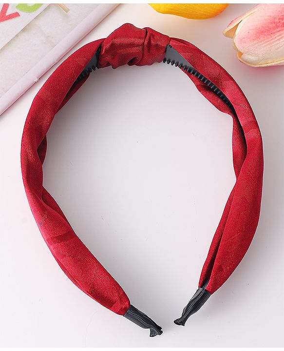 Pine Kids  Free Size Hair Band with Knot Detailing - Red