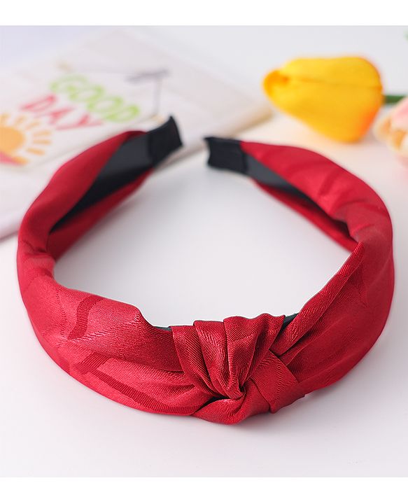 Pine Kids  Free Size Hair Band with Knot Detailing - Red