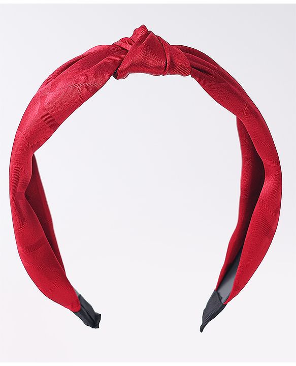 Pine Kids  Free Size Hair Band with Knot Detailing - Red