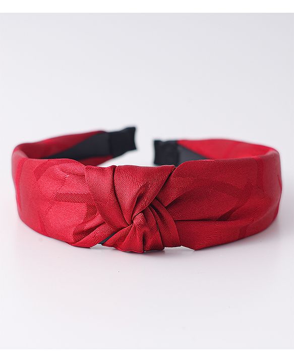 Pine Kids  Free Size Hair Band with Knot Detailing - Red