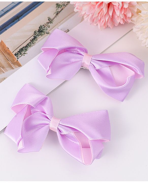 Pine Kids Bow & Butterfly Clips Pack of 2 Free Size - Purple