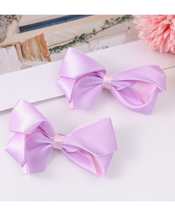 Pine Kids Bow & Butterfly Clips Pack of 2 Free Size - Purple