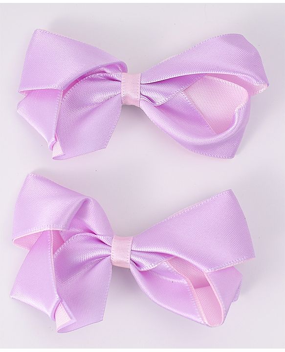 Pine Kids Bow & Butterfly Clips Pack of 2 Free Size - Purple