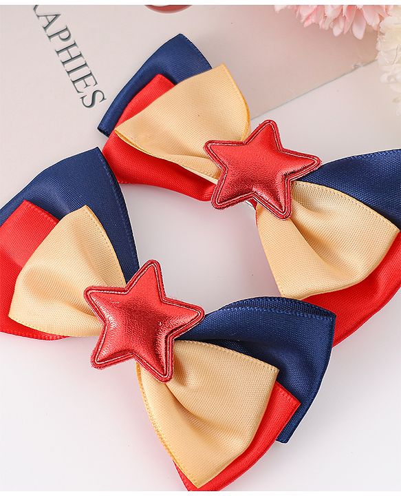 Pine Kids Bow & Butterfly Clips Pack of 2 Free Size - Multicolor