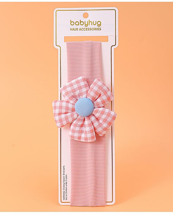 Babyhug Free Size Headband with Floral Applique -  Pink