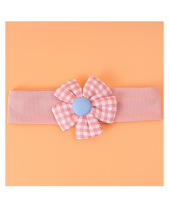 Babyhug Free Size Headband with Floral Applique -  Pink