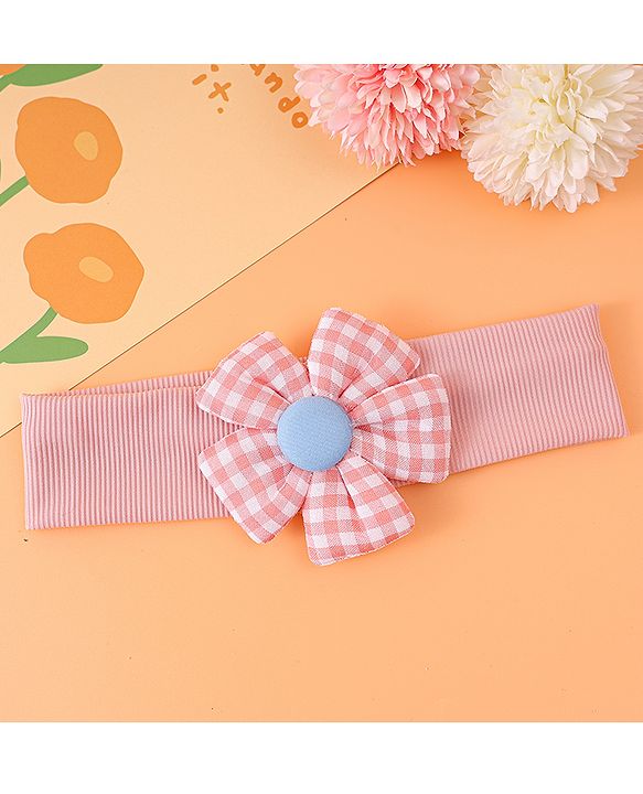 Babyhug Free Size Headband with Floral Applique -  Pink