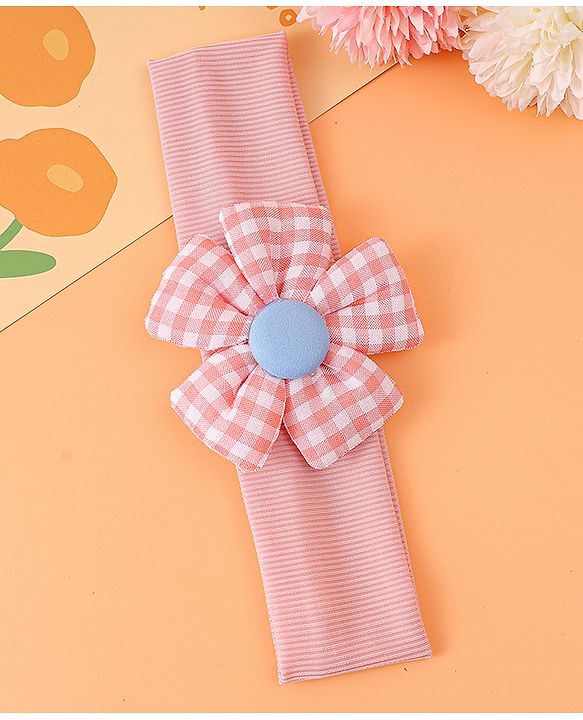 Babyhug Free Size Headband with Floral Applique -  Pink