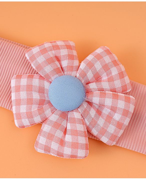 Babyhug Free Size Headband with Floral Applique -  Pink