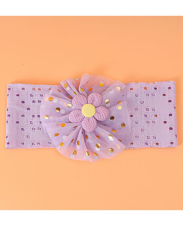 Babyhug Floral Applique Headband- Purple