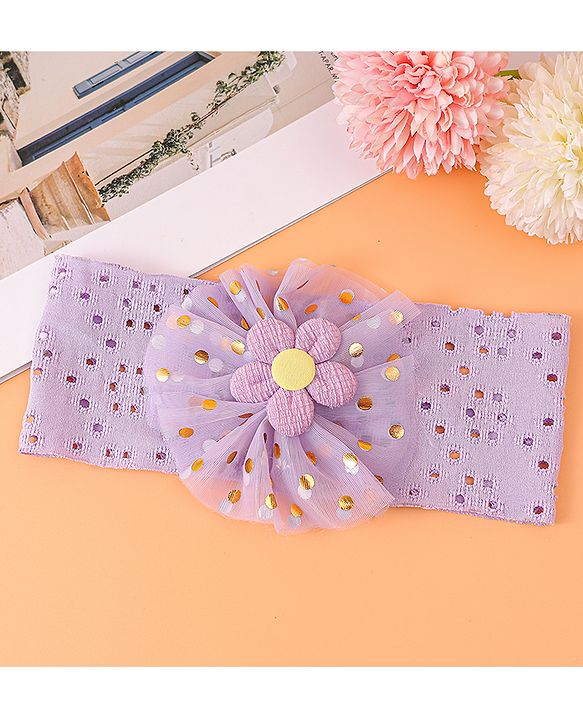 Babyhug Floral Applique Headband- Purple