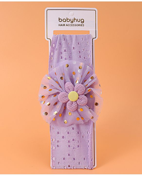 Babyhug Floral Applique Headband- Purple