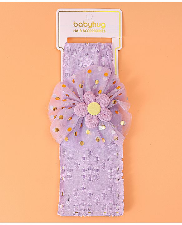 Babyhug Floral Applique Headband- Purple