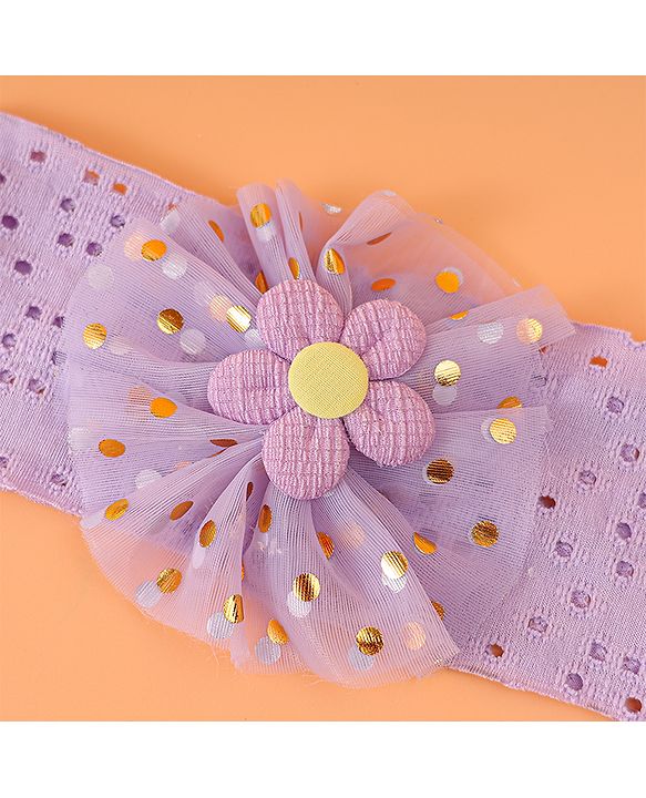 Babyhug Floral Applique Headband- Purple