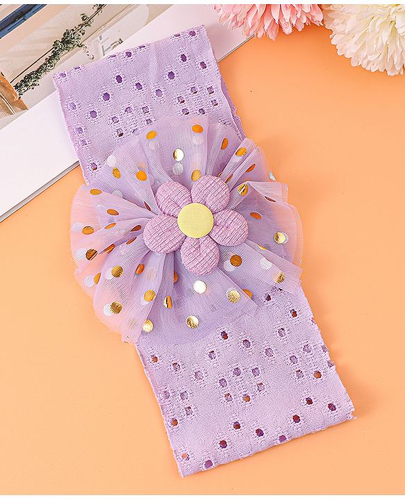 Babyhug Floral Applique Headband- Purple