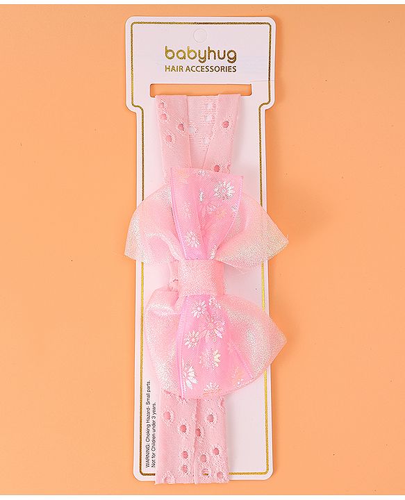 Babyhug Bow Applique Headband - Pink