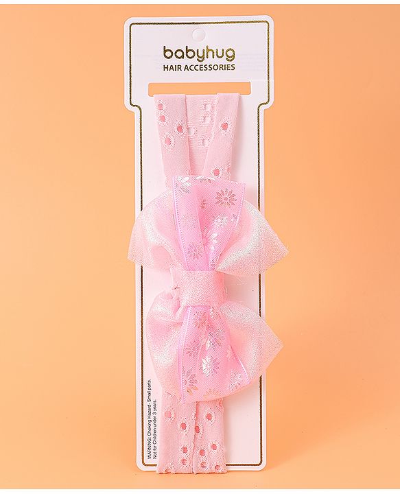 Babyhug Bow Applique Headband - Pink