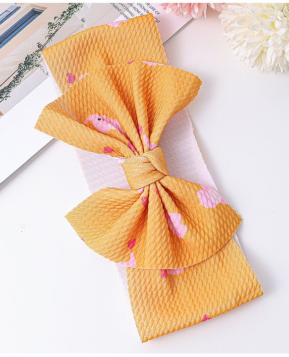 Babyhug Bow Applique Headband- Orange