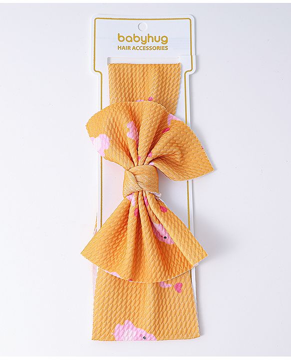 Babyhug Bow Applique Headband- Orange