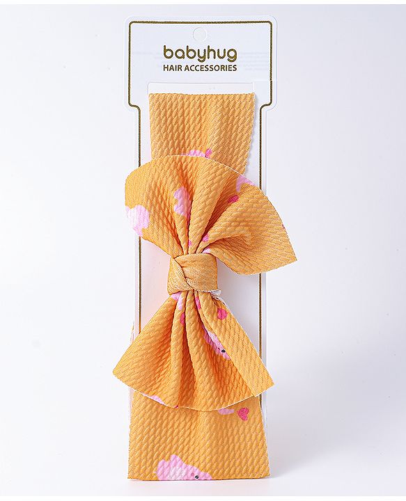 Babyhug Bow Applique Headband- Orange