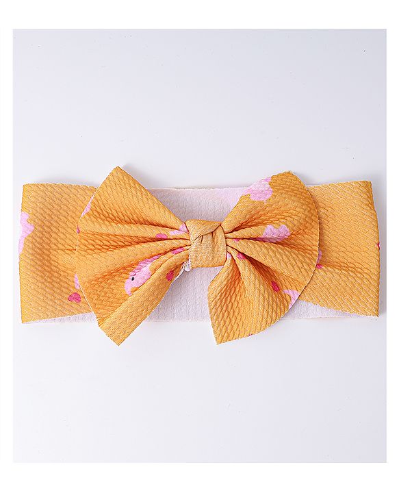 Babyhug Bow Applique Headband- Orange