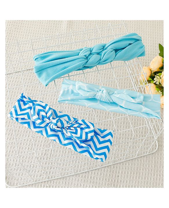 Babyhug Headbands with Knot Detailing Pack of 3 - Blue