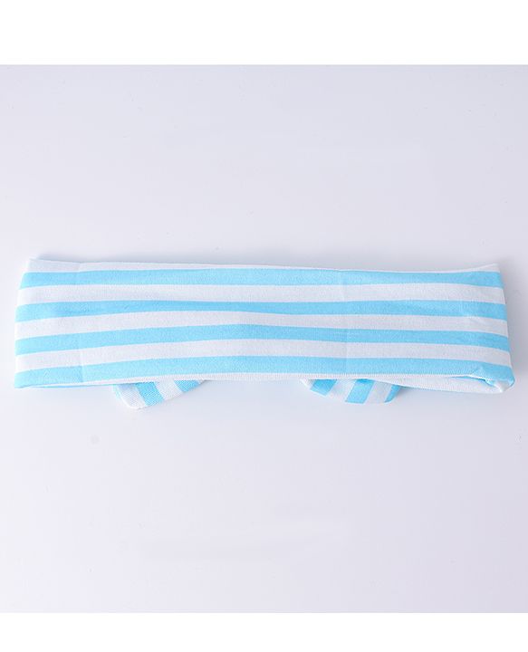 Babyhug Headbands with Knot Design Floral Stripe & Bird Print Pack of 3 - Blue & White