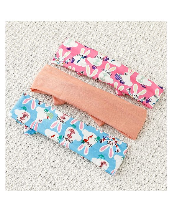 Babyhug Bow Applique Headbands Pack of 3 - Multicolor