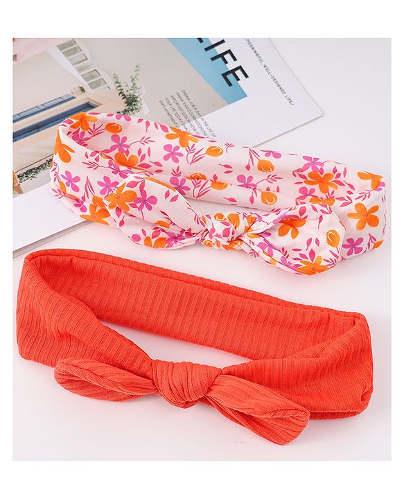 Babyhug Headbands with Knot Detailing Pack of 2 - Multicolor