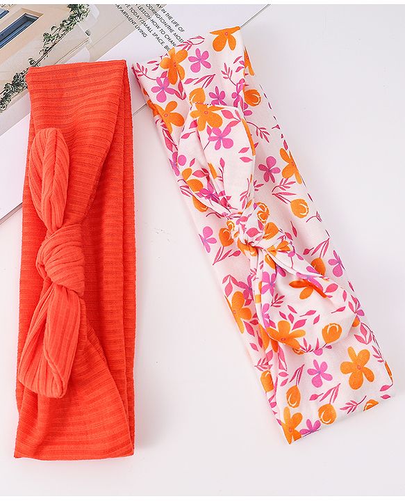 Babyhug Headbands with Knot Detailing Pack of 2 - Multicolor