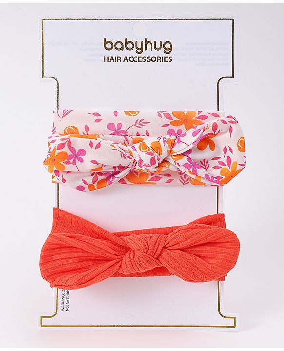 Babyhug Headbands with Knot Detailing Pack of 2 - Multicolor